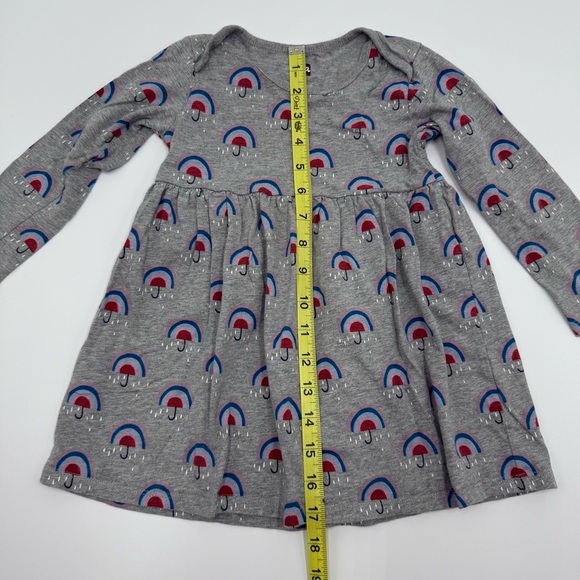 Tea Collection Baby Girls Gray Rainbow Umbrella Rain Dress 18-24 months Cotton - Picture 10 of 10